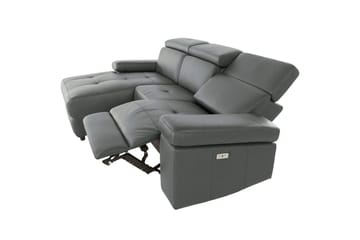 Hjørnesofa 3-seter Rayland Grå, PU, Venstre Elektrisk Recliner - Grå, PU, Venstre Elektrisk Recliner - Møbler - Sofaer - Reclinersofaer