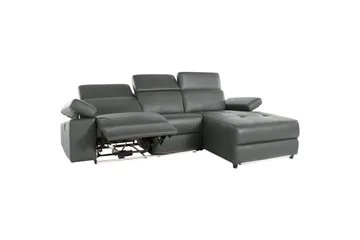 Hjørnesofa 3-seter Rayland Grå, PU, Høyre Elektrisk Recliner - Grå, PU, Høyre Elektrisk Recliner - Møbler - Sofaer - Reclinersofaer