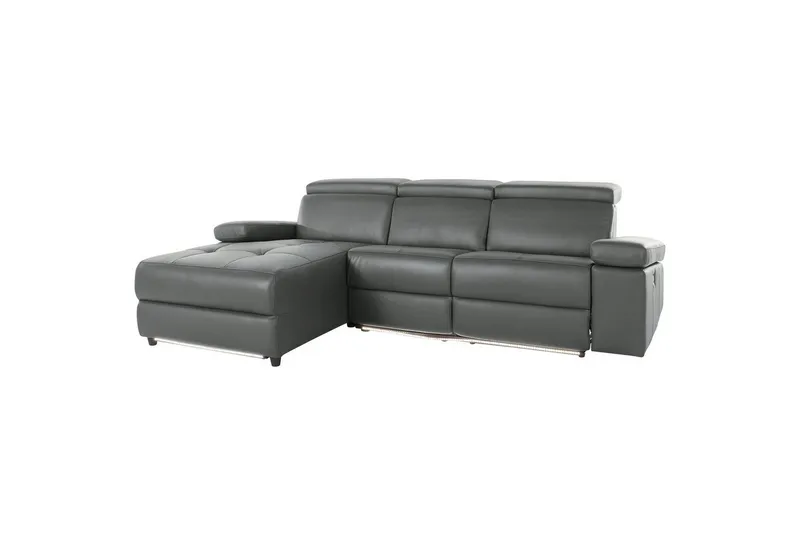 Hjørnesofa 3-seter Rayland Grå, PU, Venstre Elektrisk Recliner, Grå, PU, Venstre Elektrisk Recliner