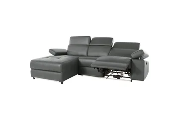 Hjørnesofa 3-seter Rayland Grå, PU, Venstre Manuell Recliner - Grå, PU, Venstre Manuell Recliner - Møbler - Sofaer - Reclinersofaer