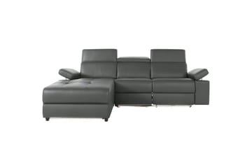 Hjørnesofa 3-seter Rayland Grå, PU, Venstre Elektrisk Recliner - Grå, PU, Venstre Elektrisk Recliner - Møbler - Sofaer - Reclinersofaer