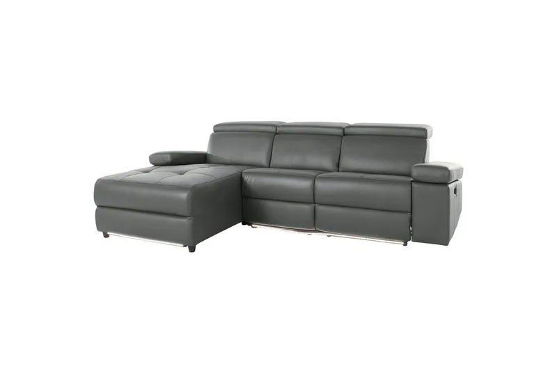 Hjørnesofa 3-seter Rayland Grå, PU, Venstre Manuell Recliner - Grå, PU, Venstre Manuell Recliner - Møbler - Sofaer - Reclinersofaer