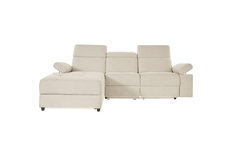 Hjørnesofa 3-seter Rayland Hvit, Sunday Stoff, Venstre Elektrisk Recliner - Hvit, Sunday Stoff, Venstre Elektrisk Recliner - Møbler - Sofaer - Reclinersofaer