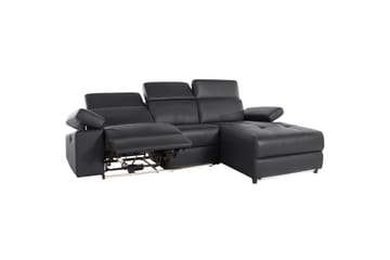 Hjørnesofa 3-seter Rayland Svart, Lær/PU, Høyre Manuell Recliner - Svart, Lær/PU, Høyre Manuell Recliner - Møbler - Sofaer - Reclinersofaer