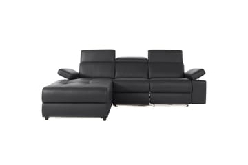 Hjørnesofa 3-seter Rayland Svart, Lær/PU, Venstre Elektrisk Recliner - Svart, Lær/PU, Venstre Elektrisk Recliner - Møbler - Sofaer - Reclinersofaer