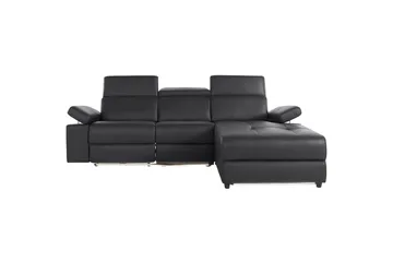 Hjørnesofa 3-seter Rayland Svart, PU, Høyre Elektrisk Recliner - Svart, PU, Høyre Elektrisk Recliner - Møbler - Sofaer - Reclinersofaer