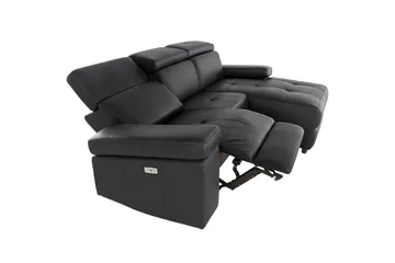 Hjørnesofa 3-seter Rayland Svart, PU, Høyre Elektrisk Recliner - Svart, PU, Høyre Elektrisk Recliner - Møbler - Sofaer - Reclinersofaer