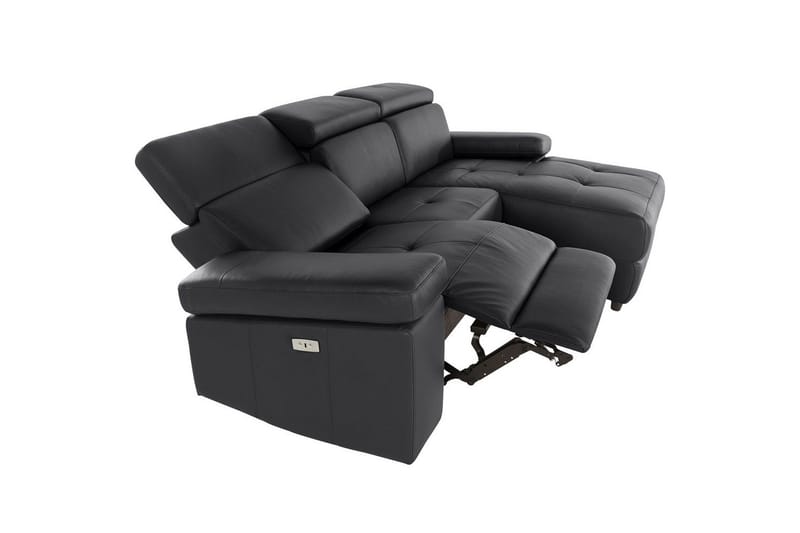 Hjørnesofa 3-seter Rayland Svart, PU, Høyre Elektrisk Recliner - Svart, PU, Høyre Elektrisk Recliner - Møbler - Sofaer - Reclinersofaer