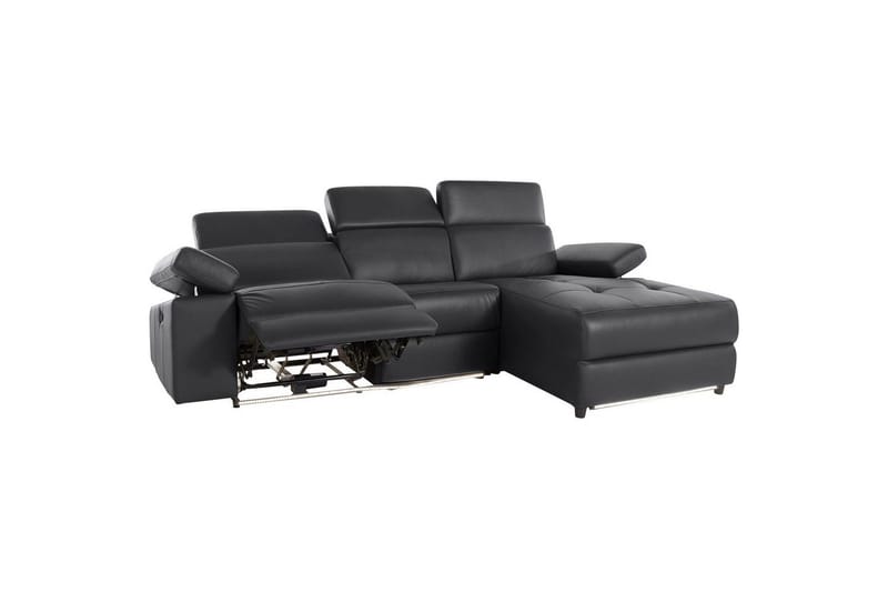 Hjørnesofa 3-seter Rayland Svart, PU, Høyre Manuell Recliner - Svart, PU, Høyre Manuell Recliner - Møbler - Sofaer - Reclinersofaer
