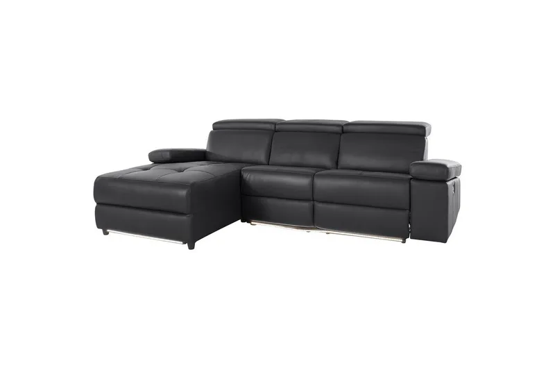 Hjørnesofa 3-seter Rayland Svart, PU, Venstre Elektrisk Recliner - Svart, PU, Venstre Elektrisk Recliner - Møbler - Sofaer - Reclinersofaer