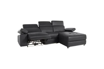 Hjørnesofa 3-seter Rayland Svart, PU, Høyre Elektrisk Recliner - Svart, PU, Høyre Elektrisk Recliner - Møbler - Sofaer - Reclinersofaer