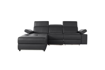 Hjørnesofa 3-seter Rayland Svart, PU, Venstre Elektrisk Recliner - Svart, PU, Venstre Elektrisk Recliner - Møbler - Sofaer - Reclinersofaer
