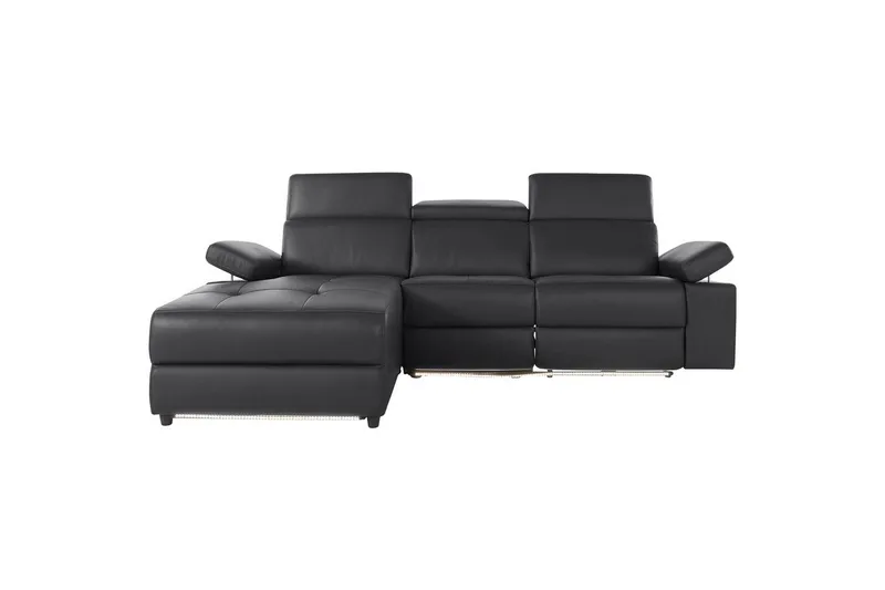 Hjørnesofa 3-seter Rayland Svart, PU, Venstre Manuell Recliner - Svart, PU, Venstre Manuell Recliner - Møbler - Sofaer - Reclinersofaer