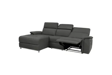 Hjørnesofa 3-seter Pareli Svart, PU, Venstre Elektrisk Recliner - Svart, PU, Venstre Elektrisk Recliner - Møbler - Sofaer - Reclinersofaer