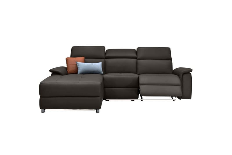 Hjørnesofa 3-seter Pareli Brun, Lær/PU, Venstre Elektrisk Recliner - Brun, Lær/PU, Venstre Elektrisk Recliner - Møbler - Sofaer - Reclinersofaer