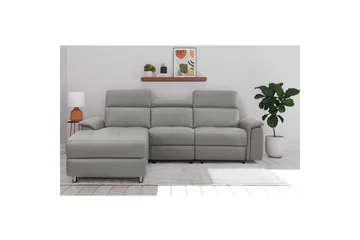 Hjørnesofa 3-seter Pareli Grå, Sunday Stoff, Venstre Manuell Recliner - Grå, Sunday Stoff, Venstre Manuell Recliner - Møbler - Sofaer - Reclinersofaer