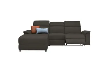 Hjørnesofa 3-seter Pareli Brun, Lær/PU, Venstre Manuell Recliner - Brun, Lær/PU, Venstre Manuell Recliner - Møbler - Sofaer - Reclinersofaer