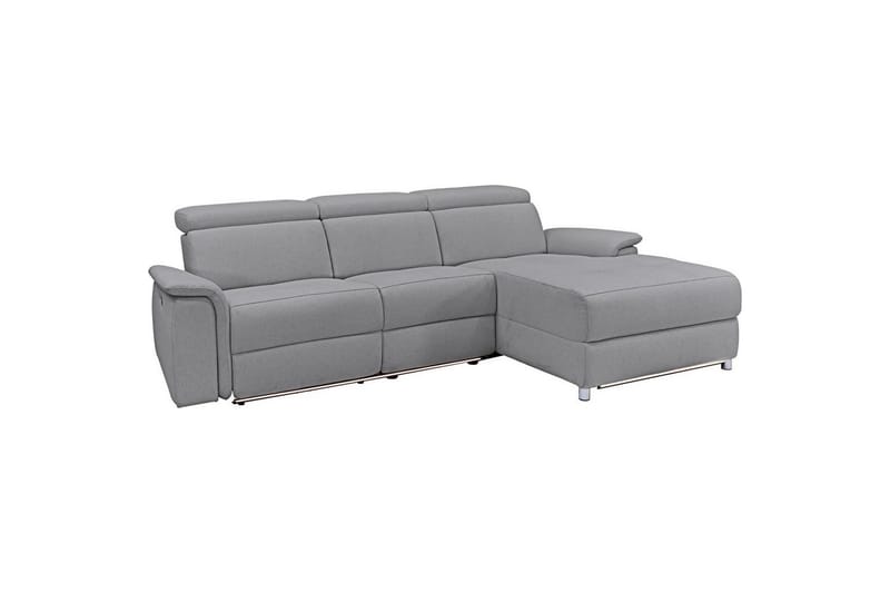 Hjørnesofa 3-seter Pareli Grå, Sandfarget stoff, Venstre Elektrisk Recliner, Grå, Sandfarget stoff, Venstre Elektrisk Recliner