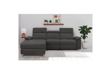 Hjørnesofa 3-seter Pareli Brun, PU, Venstre Elektrisk Recliner - Brun, PU, Venstre Elektrisk Recliner - Møbler - Sofaer - Reclinersofaer