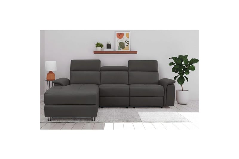 Hjørnesofa 3-seter Pareli Brun, PU, Venstre Elektrisk Recliner - Brun, PU, Venstre Elektrisk Recliner - Møbler - Sofaer - Reclinersofaer
