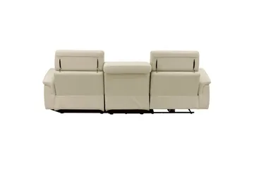 Hjørnesofa 3-seter Pareli Hvit, Sandfarget stoff, Høyre Elektrisk Recliner - Hvit, Sandfarget stoff, Høyre Elektrisk Recliner - Møbler - Sofaer - Reclinersofaer