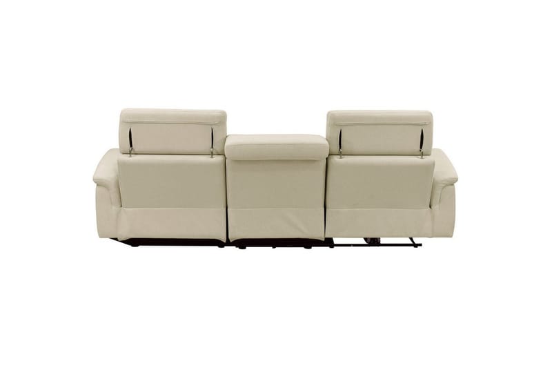 Hjørnesofa 3-seter Pareli Hvit, Sandfarget stoff, Høyre Elektrisk Recliner - Hvit, Sandfarget stoff, Høyre Elektrisk Recliner - Møbler - Sofaer - Reclinersofaer