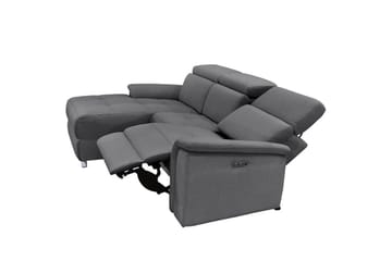 Hjørnesofa 3-seter Pareli Grå, Sandfarget stoff, Venstre Elektrisk Recliner - Grå, Sandfarget stoff, Venstre Elektrisk Recliner - Møbler - Sofaer - Reclinersofaer