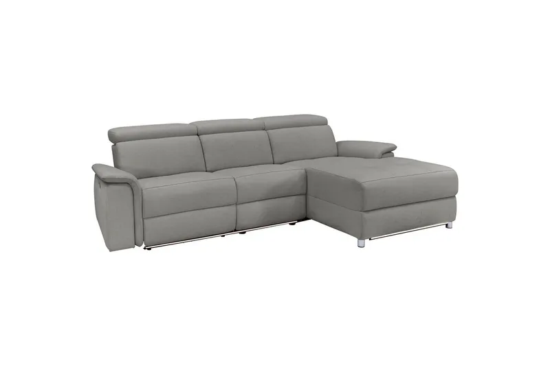 Hjørnesofa 3-seter Pareli Grå, Sunday Stoff, Høyre Elektrisk Recliner, Grå, Sunday Stoff, Høyre Elektrisk Recliner