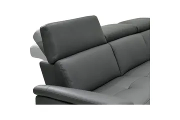 Hjørnesofa 3-seter Pareli Grå, Lær/PU, Høyre Elektrisk Recliner - Grå, Lær/PU, Høyre Elektrisk Recliner - Møbler - Sofaer - Reclinersofaer