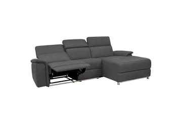 Hjørnesofa 3-seter Pareli Grå, Lær/PU, Høyre Manuell Recliner - Grå, Lær/PU, Høyre Manuell Recliner - Møbler - Sofaer - Reclinersofaer