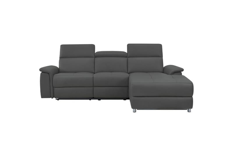 Hjørnesofa 3-seter Pareli Grå, L ær/PU, Høyre Manuell Recliner - Grå, Lær/PU, Høyre Manuell Recliner - Møbler - Sofaer - Reclinersofaer