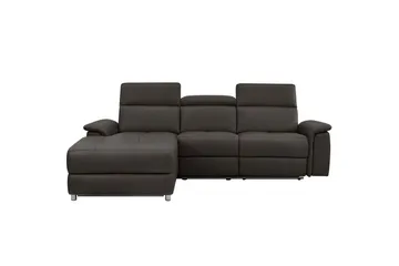 Hjørnesofa 3-seter Pareli Brun, Lær/PU, Venstre Elektrisk Recliner - Brun, Lær/PU, Venstre Elektrisk Recliner - Møbler - Sofaer - Reclinersofaer