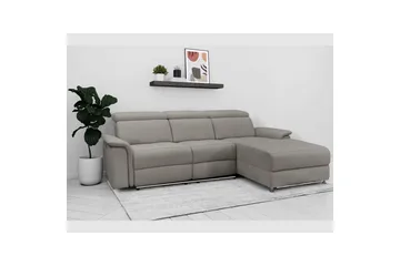 Hjørnesofa 3-seter Pareli Grå, Sunday Stoff, Høyre Manuell Recliner - Grå, Sunday Stoff, Høyre Manuell Recliner - Møbler - Sofaer - Reclinersofaer