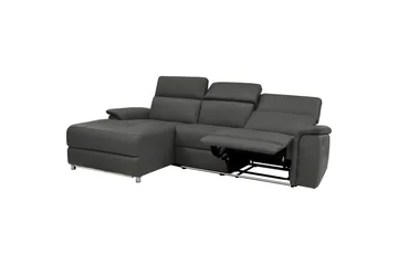 Hjørnesofa 3-seter Pareli Svart, PU, Venstre Elektrisk Recliner - Svart, PU, Venstre Elektrisk Recliner - Møbler - Sofaer - Reclinersofaer