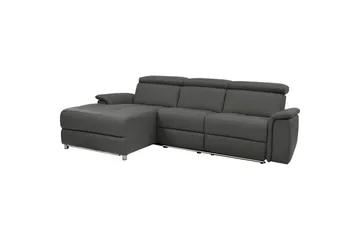 Hjørnesofa 3-seter Pareli Svart, PU, Venstre Elektrisk Recliner - Svart, PU, Venstre Elektrisk Recliner - Møbler - Sofaer - Reclinersofaer