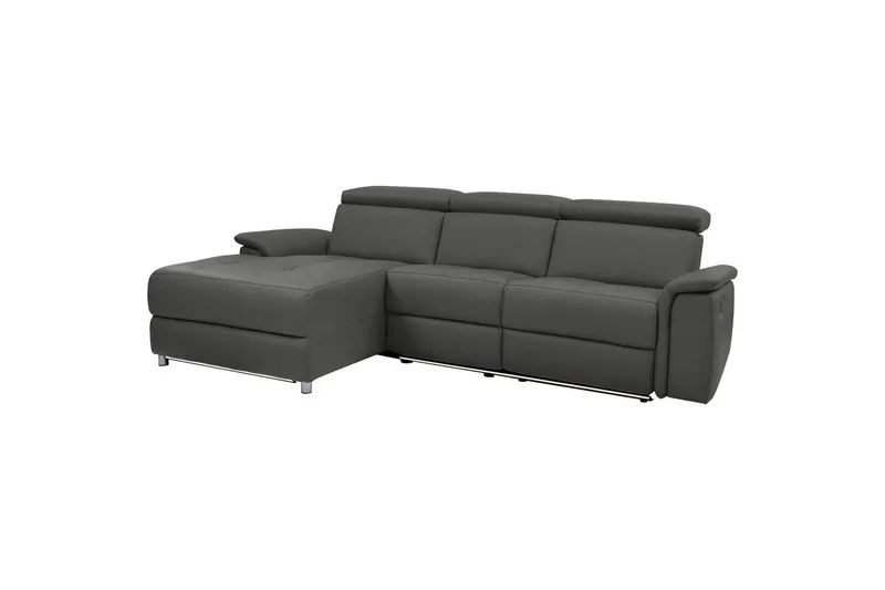 Hjørnesofa 3-seter Pareli Svart, PU, Venstre Elektrisk Recliner - Svart, PU, Venstre Elektrisk Recliner - Møbler - Sofaer - Reclinersofaer