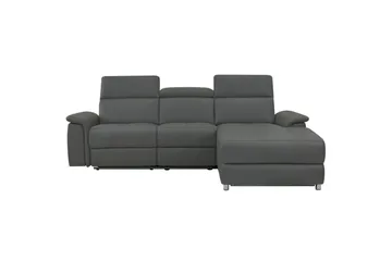 Hjørnesofa 3-seter Pareli Grå, PU, Høyre Manuell Recliner - Grå, PU, Høyre Manuell Recliner - Møbler - Sofaer - Reclinersofaer