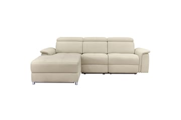 Hjørnesofa 3-seter Pareli Hvit, Sunday Stoff, Venstre Manuell Recliner - Hvit, Sunday Stoff, Venstre Manuell Recliner - Møbler - Sofaer - Reclinersofaer