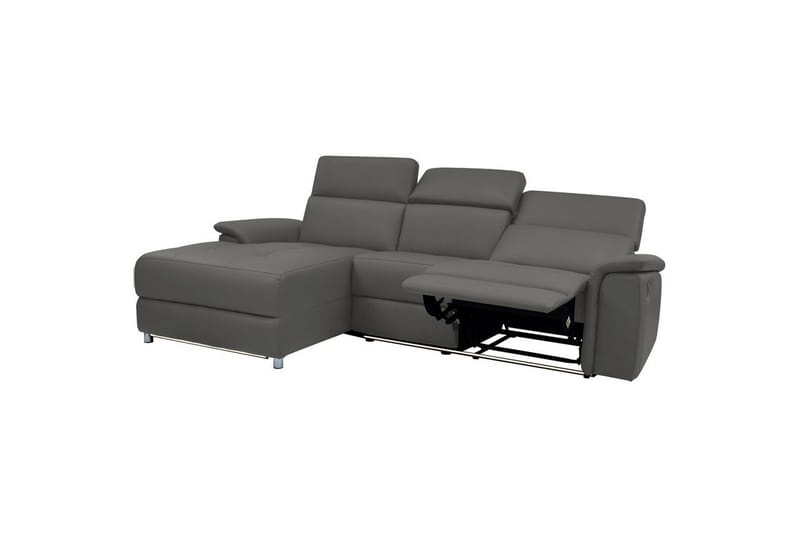 Hjørnesofa 3-seter Pareli Grå, Lær/PU, Venstre Manuell Recliner - Grå, Lær/PU, Venstre Manuell Recliner - Møbler - Sofaer - Reclinersofaer