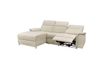 Hjørnesofa 3-seter Pareli Hvit, Sunday Stoff, Venstre Manuell Recliner - Hvit, Sunday Stoff, Venstre Manuell Recliner - Møbler - Sofaer - Reclinersofaer