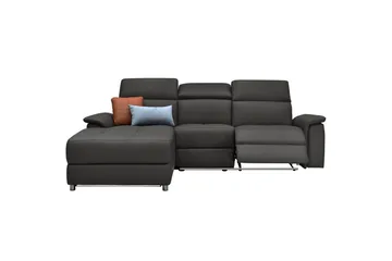 Hjørnesofa 3-seter Pareli Brun, PU, Venstre Elektrisk Recliner - Brun, PU, Venstre Elektrisk Recliner - Møbler - Sofaer - Reclinersofaer