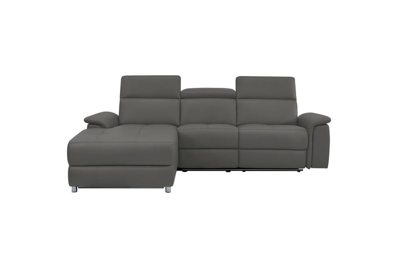 Hjørnesofa 3-seter Pareli Grå, Lær/PU, Venstre Manuell Recliner - Grå, Lær/PU, Venstre Manuell Recliner - Møbler - Sofaer - Reclinersofaer