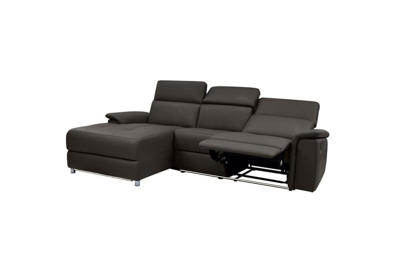 Hjørnesofa 3-seter Pareli Brun, Lær/PU, Venstre Elektrisk Recliner - Brun, Lær/PU, Venstre Elektrisk Recliner - Møbler - Sofaer - Reclinersofaer