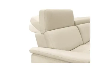 Hjørnesofa 3-seter Pareli Hvit, Sandfarget stoff, Høyre Elektrisk Recliner - Hvit, Sandfarget stoff, Høyre Elektrisk Recliner - Møbler - Sofaer - Reclinersofaer