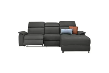 Hjørnesofa 3-seter Pareli Svart, PU, Høyre Elektrisk Recliner - Svart, PU, Høyre Elektrisk Recliner - Møbler - Sofaer - Reclinersofaer