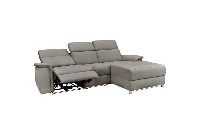Hjørnesofa 3-seter Pareli Grå, Sunday Stoff, Høyre Elektrisk Recliner - Grå, Sunday Stoff, Høyre Elektrisk Recliner - Møbler - Sofaer - Reclinersofaer