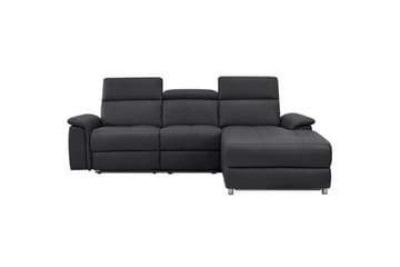 Hjørnesofa 3-seter Pareli Svart, Lær/PU, Høyre Elektrisk Recliner - Svart, Lær/PU, Høyre Elektrisk Recliner - Møbler - Sofaer - Reclinersofaer