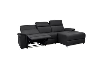 Hjørnesofa 3-seter Pareli Svart, Lær/PU, Høyre Elektrisk Recliner - Svart, Lær/PU, Høyre Elektrisk Recliner - Møbler - Sofaer - Reclinersofaer