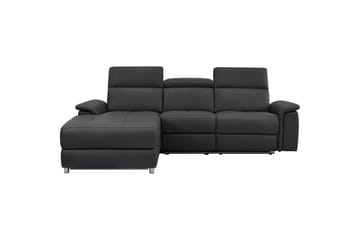 Hjørnesofa 3-seter Pareli Svart, Lær/PU, Venstre Elektrisk Recliner - Svart, Lær/PU, Venstre Elektrisk Recliner - Møbler - Sofaer - Reclinersofaer