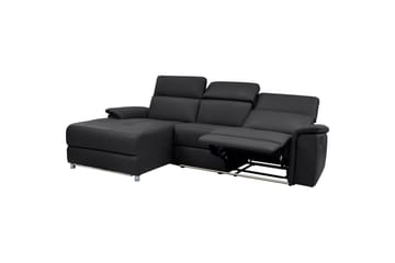 Hjørnesofa 3-seter Pareli Svart, Lær/PU, Venstre Elektrisk Recliner - Svart, Lær/PU, Venstre Elektrisk Recliner - Møbler - Sofaer - Reclinersofaer